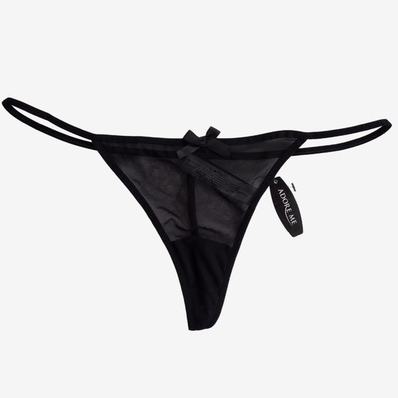 Adore Me Black Sheer Mesh Nylon G String Thong Panty Size S - Picture 8 of 13